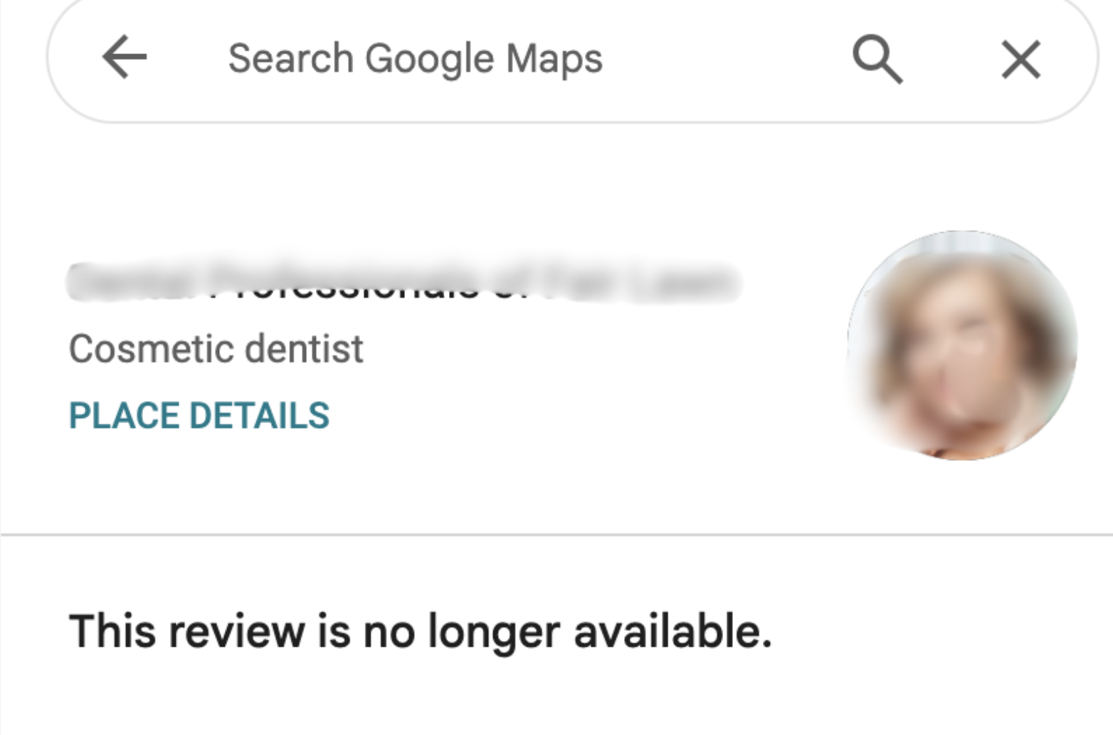 Example of content successfully removed