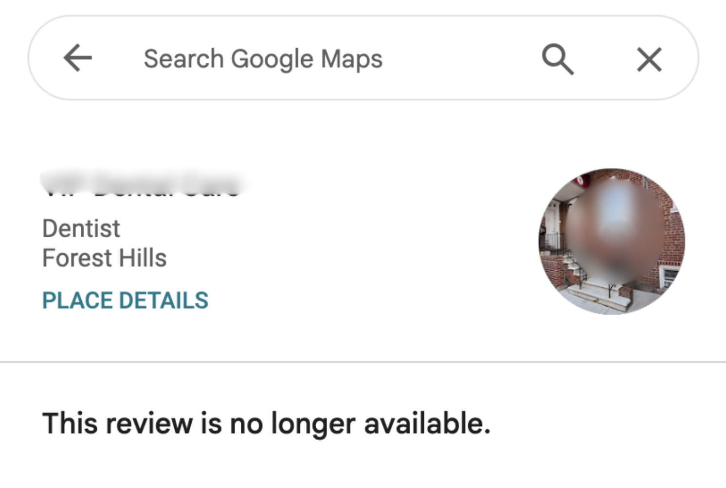 Example of content successfully removed