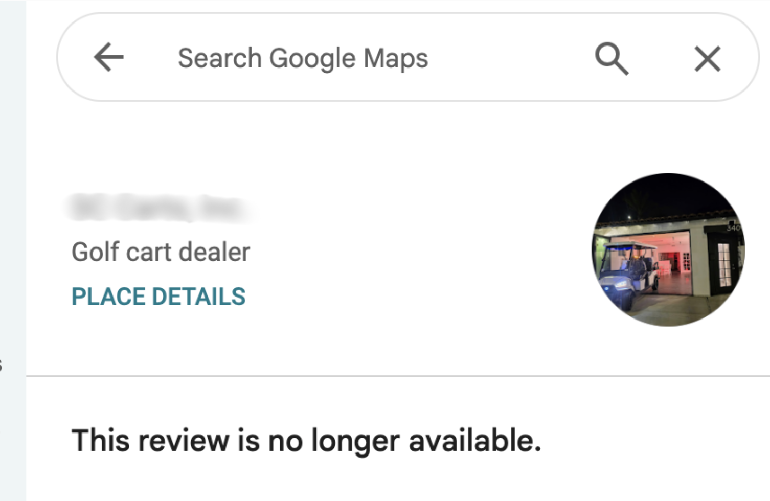 Example of content successfully removed