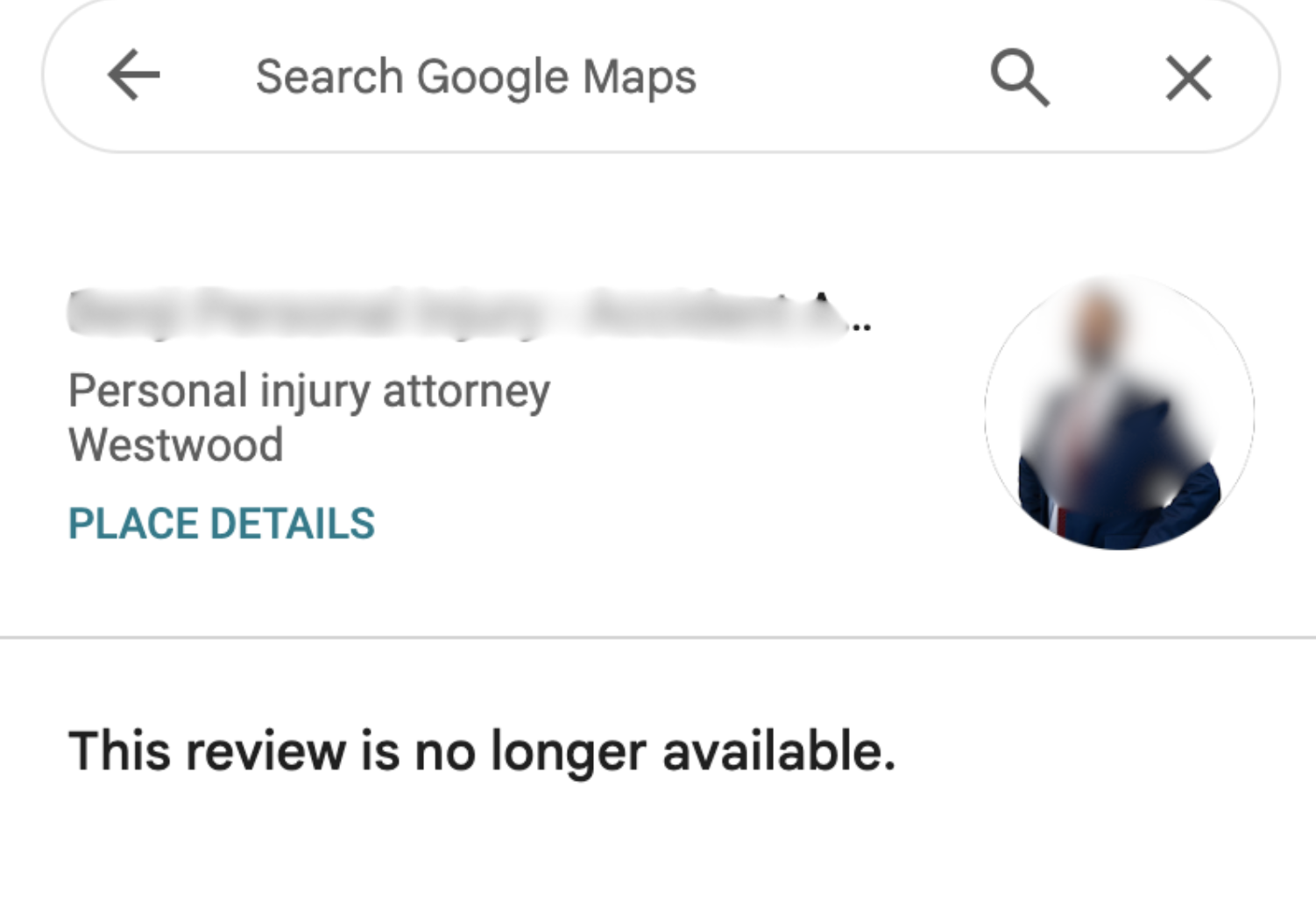 Example of content successfully removed