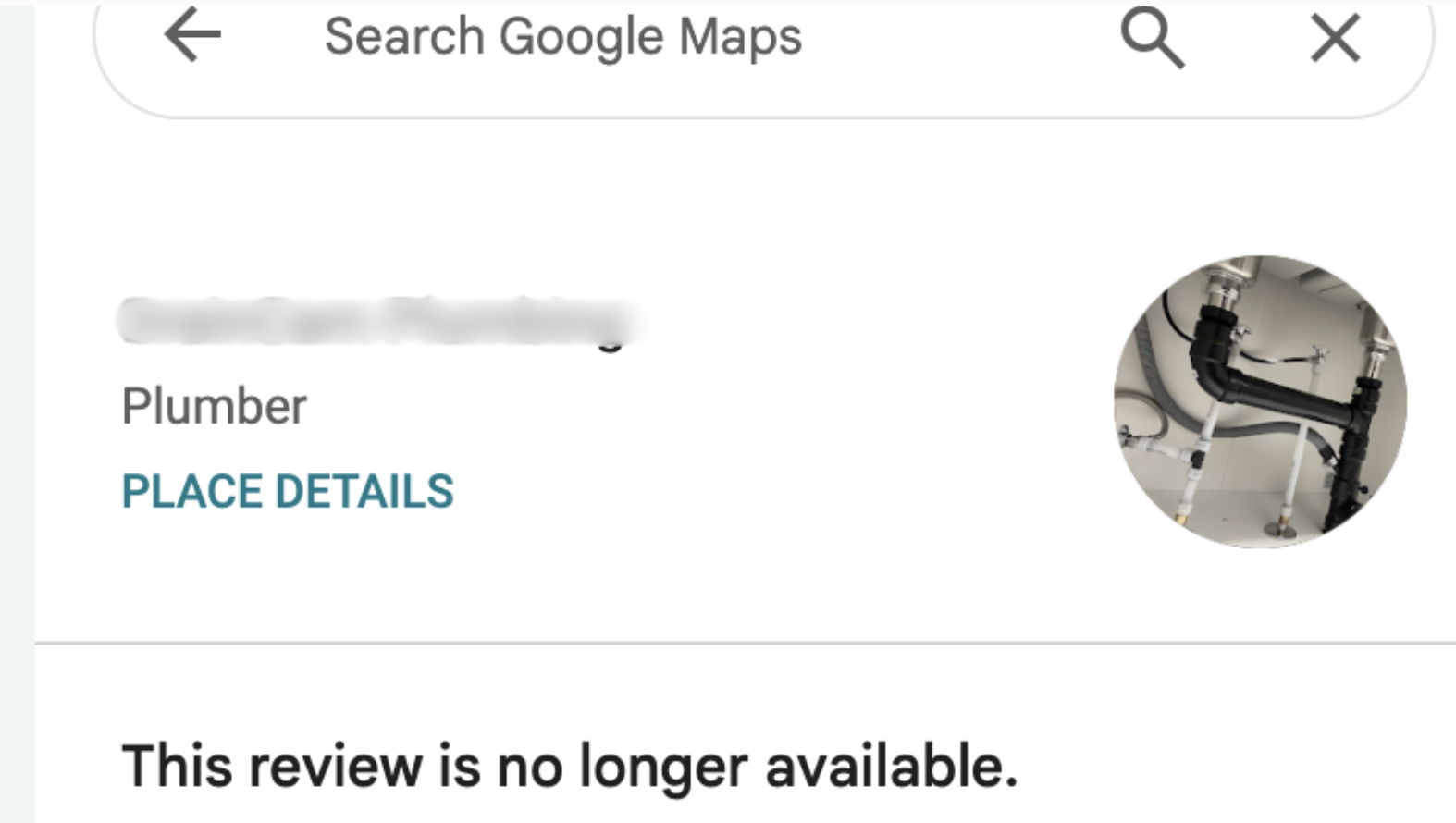 Example of content successfully removed